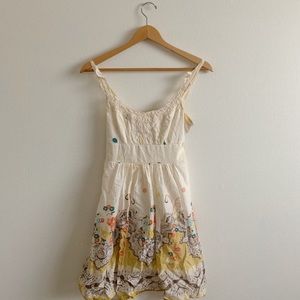 Cream dress with colorful details